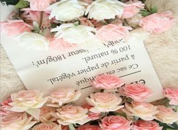High Quality Single Stem Real Touch Rose Latex Artificial Silk Flowers With Leaves7365364