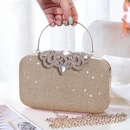 Evening Bags Fashion Sequined Scrub Clutch Women's Bling Day Clutches Gold Wedding Purse Female Handbag Simple Luxury Handbag277T