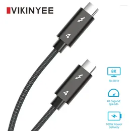Type-C Cable Thunderbolt 4 Data Nylon Braided Fast Charging PD 100W Support 8K Display Output
