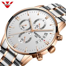 NIBOSI Luxury Top Brand Watches Fashion Rose Gold Elegant Men Watch Waterproof Relogio Masculino Quartz Wristwatch for Men250S