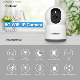 Baby Monitor Camera SriHome SH038 5MP 5G WIFI IP Tuya Smart Home Indoor Wireless Monitoring Audio Automatic Tracking Safety Q240308