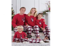 Mother Daughter Christams Family Matching Clothes Long Sleeve Plaid Father and Me Xmas Casual Pyjamas Outfits Set Sleepwear FDD228895701