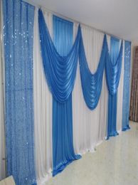 3m6m wedding backdrop with sequins swags backcloth for Party Curtain Celebration Stage curtain Performance Background wall valanc2126100