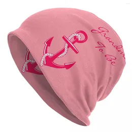 Berets Pink Nautical Grandma To Be Anchor Skullies Beanies Hats Fashion Unisex Street Cap Warm Head Wrap Bonnet Knit Hat