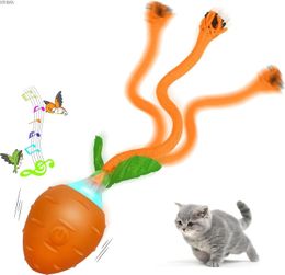 Interactive Cat Toys for Indoor CatsUSB Rechargeable Motion Activate Electric Cat ToyMoving Kitten ToySimulation Bird Singing 240227