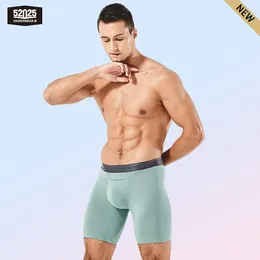 Underpants 52025 Men Boxer Briefs 8" Inseam Ultra-soft Seamless Comfortable Breathable Underwear Long Boxers Fashion Sexy