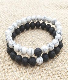 Natural Lava Rock Beads Chakra Bracelet 2 colors Healing Energy Stone Meditation Mala bracelet Fashion Essential Oil Diffuser Jewe8903689