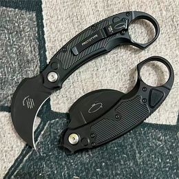 MICRO TECH Coltello tascabile pieghevole D2 Lama in acciaio Manici in lega di alluminio Campeggio Caccia esterna Autodifesa Escursionismo Coltelli tattici EDC