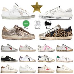 Men Trainers golden goode sneakers Designer Shoes Women Sequin flats Classic Superstars White Silver Genuine Leather Dirty luxury Platform Shoe womens loafers