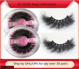 mink eyelashes 25mm lashes in bulk extra length fluffy 3D real false eyelash full strip thick dramatic lash custom packing box wom2186161