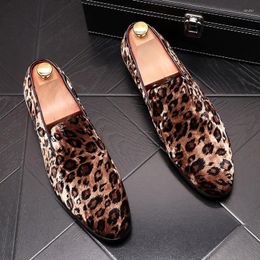 Dress Shoes Luxury Designer Suede Leopard Flats Charm Wedding Evening Oxford Formal Men Sapato Social Masculino