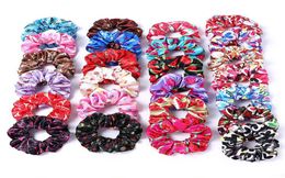 Scrunchie Stretch Headband Scrunchies Satin Printed Flower Lollipop Women Girls Elastic Hair Bands Accessories Hair Tie Ring Headd1861361