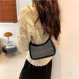 Evening Bags PU Casual Diamond Armpit Bag Women's 2024 Fashion Rhinestone Sequin Shoulder Banquet Bolso De Mujer Drop