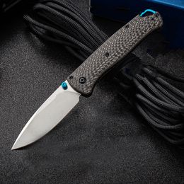 Camping Mini Carbon Fibre Handle BM 533 Folding Knife Outdoor Hunting Survival Safety-defend Pocket Knives EDC Tool