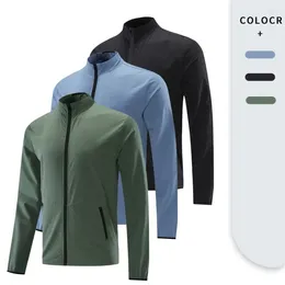 Men's Jackets Men Cycling Jacket Casual Breathable Zipper Stand Collar Quick Drying Fitness Long Sleeve Coats Outdoor Sports Runn Coat