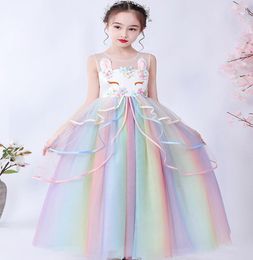 2019 Princess Party Dress Unicorn Party Girls Dress Elegant Costume Wedding Kids Dresses For Girls fantasia infantil Vestido1935261