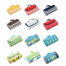 Picnic Blanket Plaid Foldable Outdoor Mat Pad Waterproof Portable Beach Mat Hiking Camping Blanket Extra Large Sand Proof Carpet L5910416