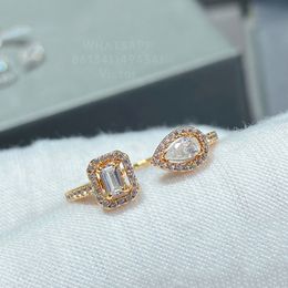 MY TWIN rings for women designer diamond classic style Gold plated 18K highest counter Advanced Materials brand designer gift for girlfriend with box 011