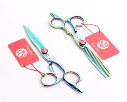 6039039 175cm Japan 440C Purple Dragon Professional Human Hair Scissors Cutting Thinning Scissors Hairdressing Scissors Sal5657258