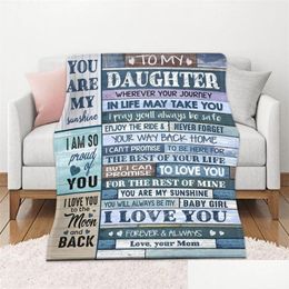 Blanket Letter Letters 3D Printed To My Daughter Express Love Sherpa On Bed Home Textiles Dreamlike Gift Thicken Drop Delivery Home Ga Dhylr