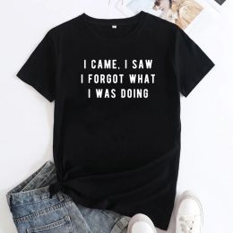 T-Shirts I Came I Saw I Forgot What I Was Doing Tops Funny Unisex Offensive Tshirt Sarcastic Women Grunge Humour Tee Shirt Adult Clothing