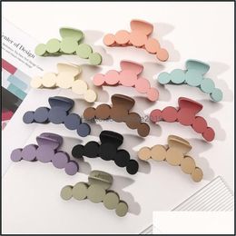 Clamps Lady Fiveround Row Plastic Hair Women Large Size Solid Colour Ponytail Clips Claw Korean Girls Head Wear Shower Scrunchies H227O