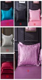 2pcsset Solid Color Silk Pillow Cases Double Face Pillowcase Summer High Quality Silk Satin Pillow Cover Bedding Supplies DBC BH23024202