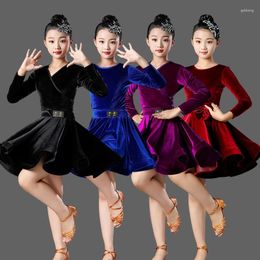 Stage Wear Latin Dance Costume For Girls And Children's Competition Student Dress Training Line Clothing Samba