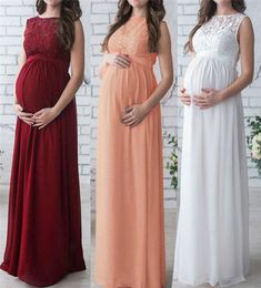 Maternity Dress Pregnancy Po Shoot Pregnant Women Mother Sleeveless Elegant Vestido Lace Party Evening Maternity Clothes5550749