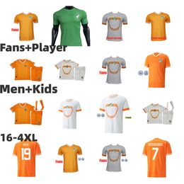 23 24 25 Cote D Ivoire Soccer Jersey National Team DROGBA Home Away Ivory Coast KESSIE Maillots De Football Men kids African Cup SANGARE BAMBA Player fans 3 stars shirts