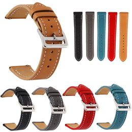 Watch Accessories Genuine Leather 18mm 20mm 22mm 24mm Watchband Watch Strap Women Men Single Tour Watch Band 240301