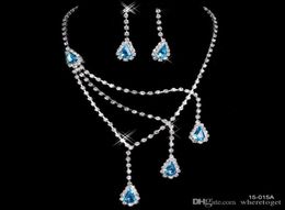 Cheap Selling Unique Wedding Bridal Bridesmaids Rhinestone Necklace Earrings Jewellery Set Prom In Stock 15015a8198848