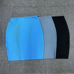 Dresses High Quality Fashion Sexy Blue Black Grey Bodycon Rayon Mini Bandage Skirts Night Club Party Skirts