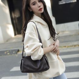 Europe and the United States new simple leather women's bag crossbody single shoulder layer cowhide casual bag single shoulder motorcycle bag