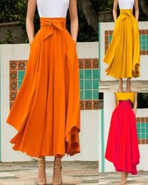 Boho Women039s Vintage Pleated Long Maxi High Waist Evening Party A Line Skirt Stretch Full Length Casual Skirts Plus Size Y2008771599