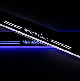 Acrylic Moving LED Welcome Pedal Car Scuff Plate Pedal Door Sill Pathway Light For Mercedes GLK 2013 - 20154964357