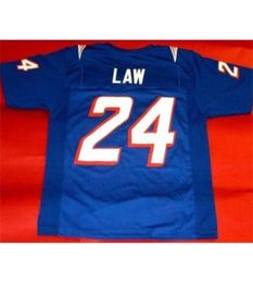 custom Rare 1995 24 Ty Law blue White Colour 009 Game Worn RETRO Jersey College Jersey Size S5XL or custom any name or number jer6014171