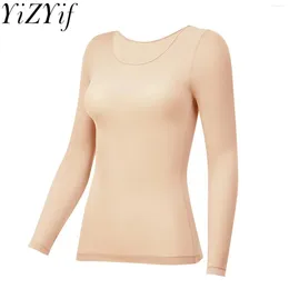 Women's Polos Tummy Control Shapewear Shirt Seamless Round Neck Long Sleeve Compression Tops Slimming Body Shaper T-Shirt Sports