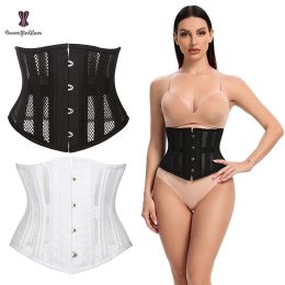 Camis 23.5cm Height Short Torso Waist Traing Corset Xxs Cupless Binder Bustier Hollow Out Mesh Et Women Plus Size