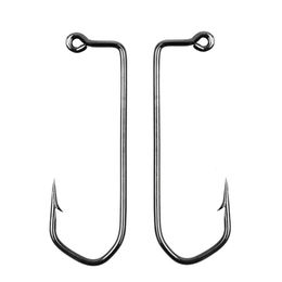 200pcslot Aberdeen Jig Fishing Hooks High Carbon Steel Fishing Hook Barbed 90 Degree for Crankhook Worm Lure Hook 240226