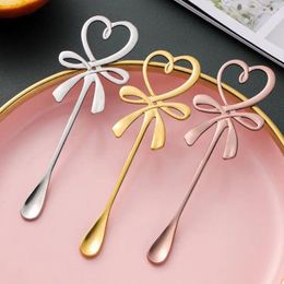 Coffee Scoops Tea Mixing Spoon Mini Heart LOVE Long Handle Flatware Drinking Tools Kitchen Gadget Valentine's Gift