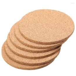 Table Mats 6Pcs Cork Coasters Sheets DIY Desktop Decoration Kitchen Non Slip Pad Anti Panas Meja