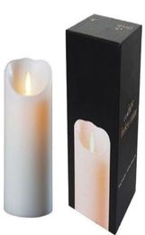 6pcslot Luminara Remote Ready 35quot x 5quot Ivory Wax Flameless Moving Wick LED Candle with Timer over 500 hours2439371