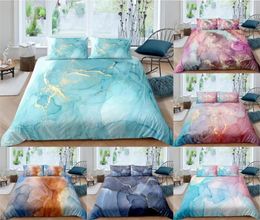 ZEIMON Marble Shiny Microfiber Bedding Set 3D Print Geometric Duvet Cover Pillowcase Lightweight Quilt Cover 23pcs Bedclothes1369847