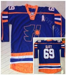 Halifax Highlanders 69 Doug Glatt Ice Hockey Jerseys The Thug GOON Movie Vintage Home Blue All Stitched For Sport Fans High Qualit4478575