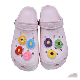 Shoe Parts Accessories Flowers Charms Pvc Soft Rubber Colorfs Cartoon Garden Shoecharms Buckle Button Gift Drop Delivery Shoes Dhsfb