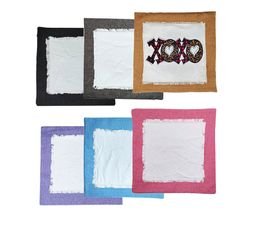 DHL50pcs Pillow Cover Sublimation DIY White Blank Linen Patchwork Square Pillow case Mix Colour