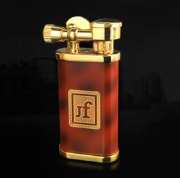 luxury wheel kerosene metal lighter vintage trench lift arm type Cigarette Lighter naked flame fashion brown for collectiondecora1931147