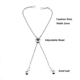100% Stainless Steel Birthstone Slider Slide Extender Chain For Necklace Bracelet Adjustable Slider Clasp Chain In Jewellery 10pcs218I