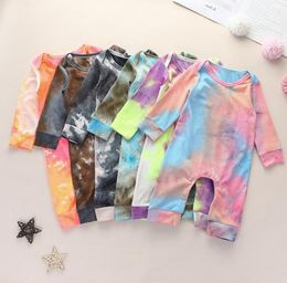 2020 New Spring Autumn Kids Clothes Baby Tie Dye Romper Long Sleeve Infants Gradient color Jumpsuits Boys Girls Casual Clothing M29564871